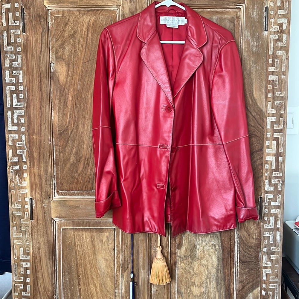 Garfield and Marks red leather jacket/blazer.
